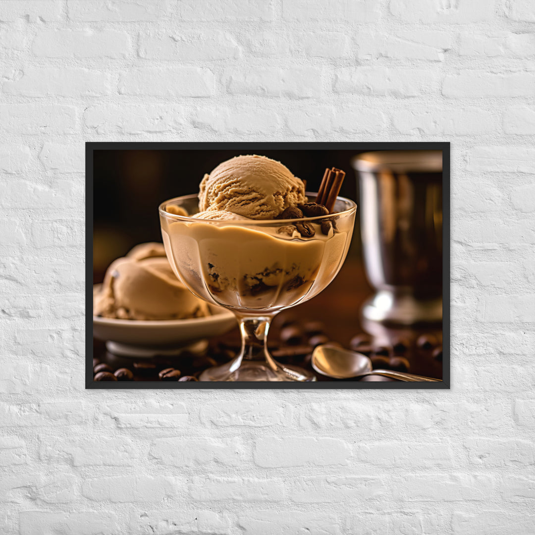 Coffee Ice Cream Framed poster 🤤 from Yumify.AI