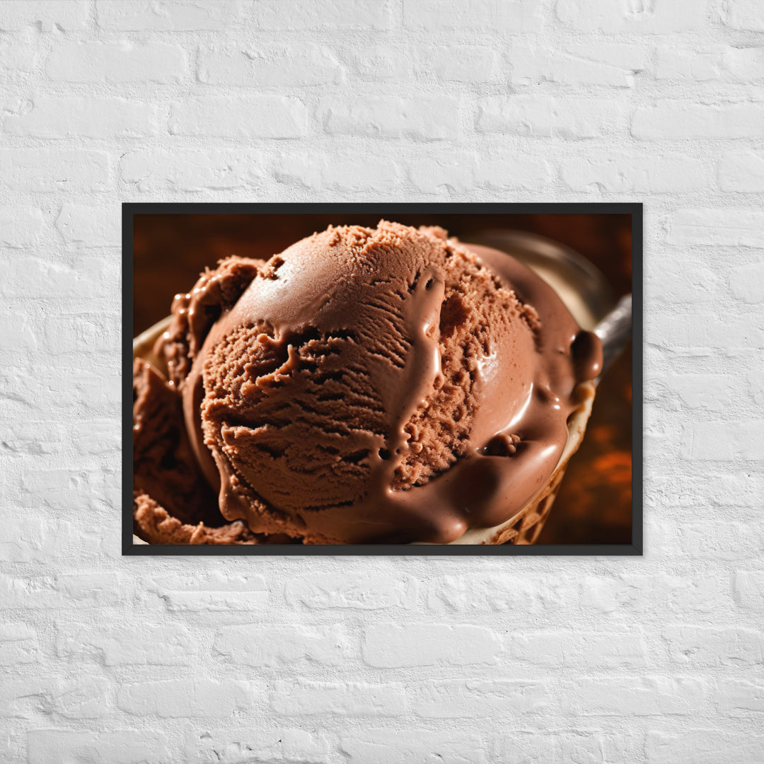 Chocolate Ice Cream Framed poster 🤤 from Yumify.AI