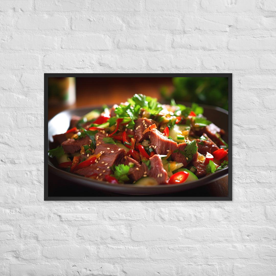 Thai Beef Salad Framed poster 🤤 from Yumify.AI