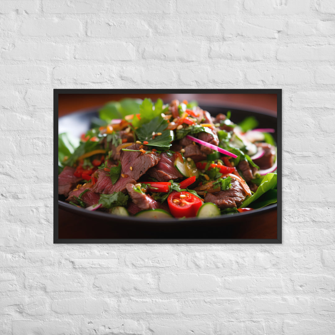 Thai Beef Salad Framed poster 🤤 from Yumify.AI