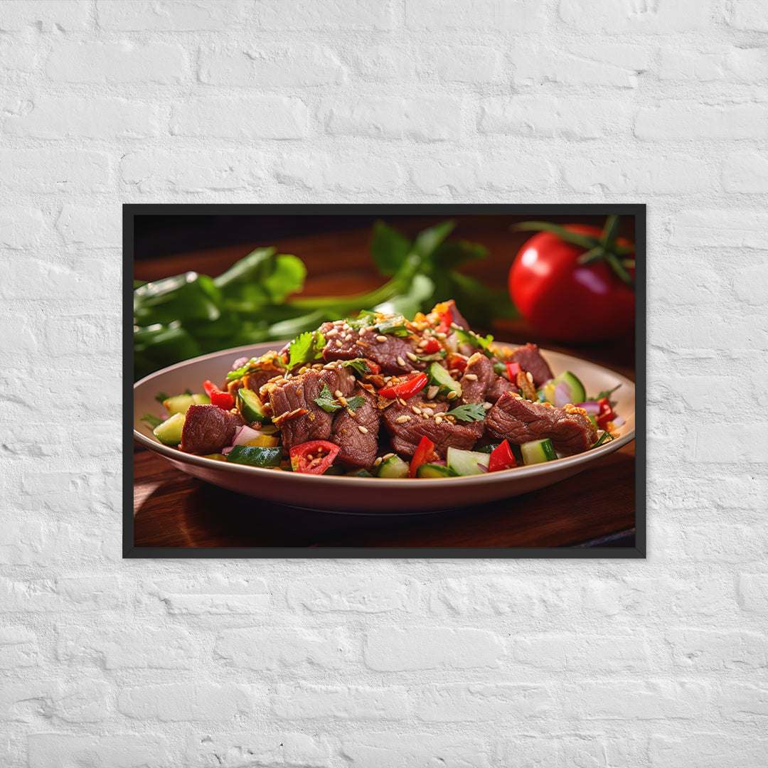 Thai Beef Salad Framed poster 🤤 from Yumify.AI