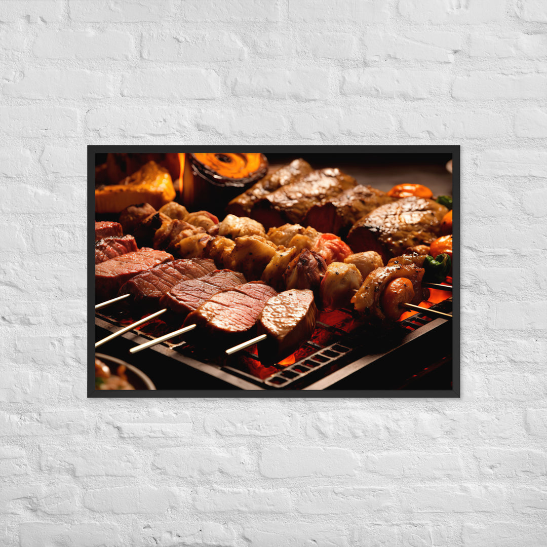 Brazilian Churrasco Framed poster 🤤 from Yumify.AI