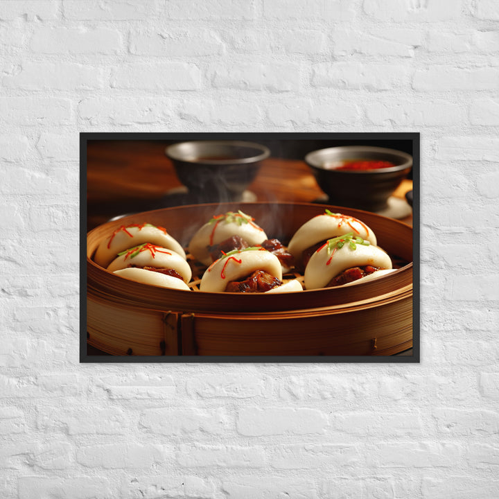 Steamed Pork Buns Framed poster 🤤 from Yumify.AI