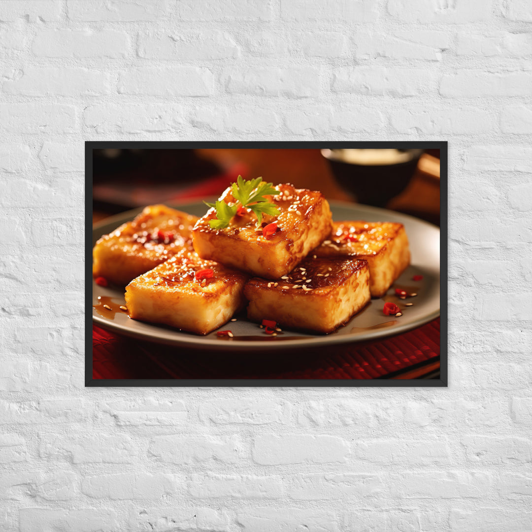 Pan Fried Turnip Cake Framed poster 🤤 from Yumify.AI