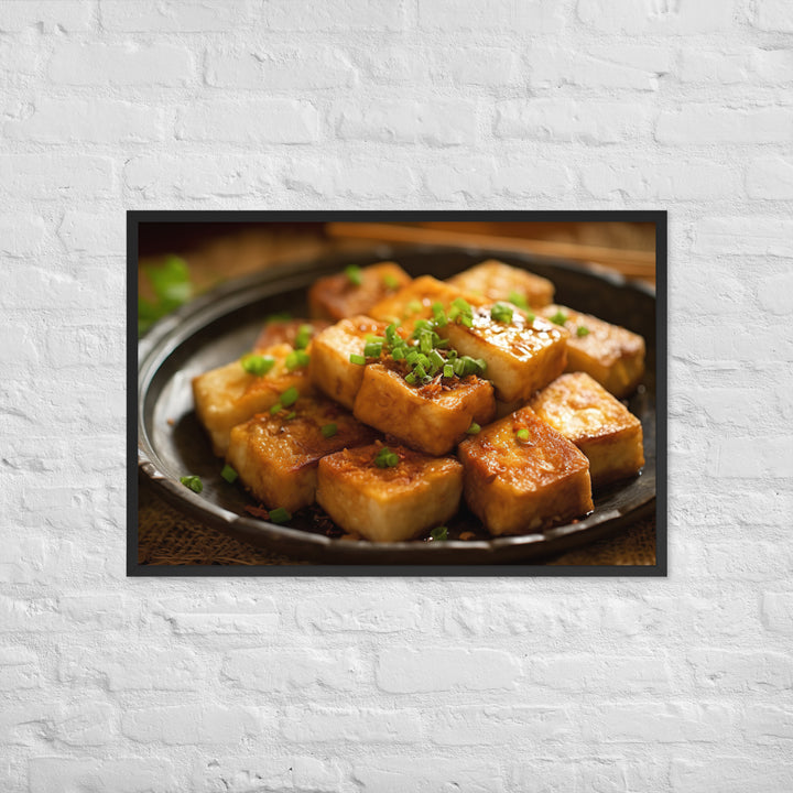 Pan Fried Turnip Cake Framed poster 🤤 from Yumify.AI