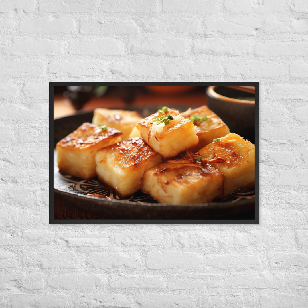 Pan Fried Turnip Cake Framed poster 🤤 from Yumify.AI