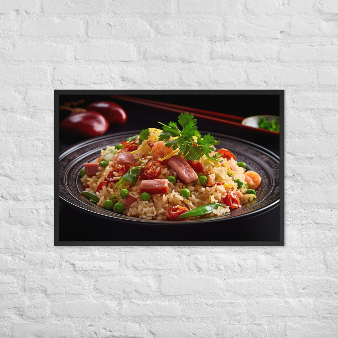 Yangzhou Fried Rice Framed poster 🤤 from Yumify.AI