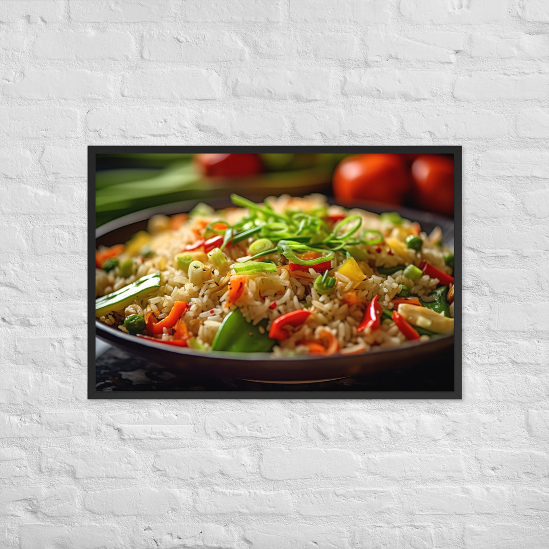 Vegetable Fried Rice Framed poster 🤤 from Yumify.AI