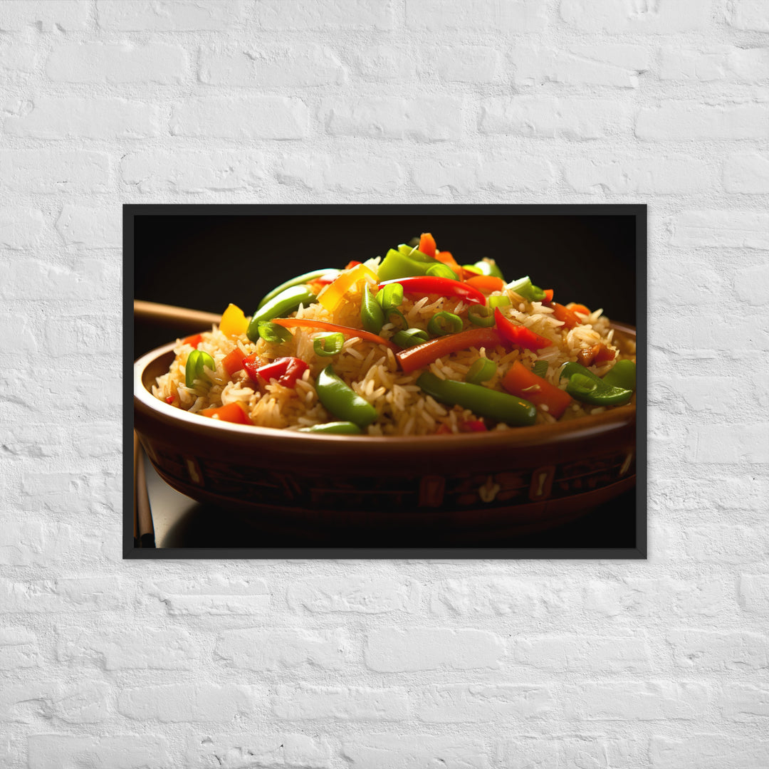 Vegetable Fried Rice Framed poster 🤤 from Yumify.AI