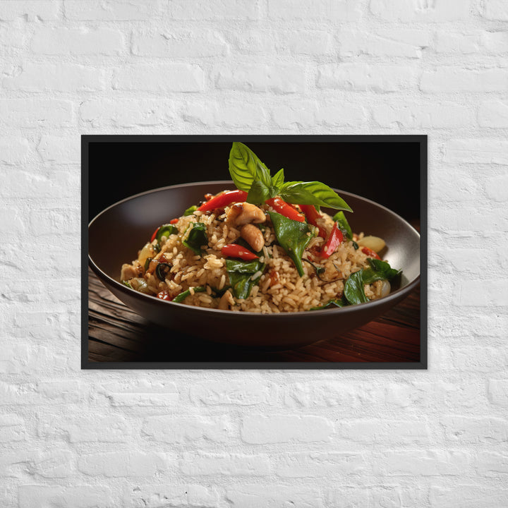 Thai Basil Fried Rice Framed poster 🤤 from Yumify.AI