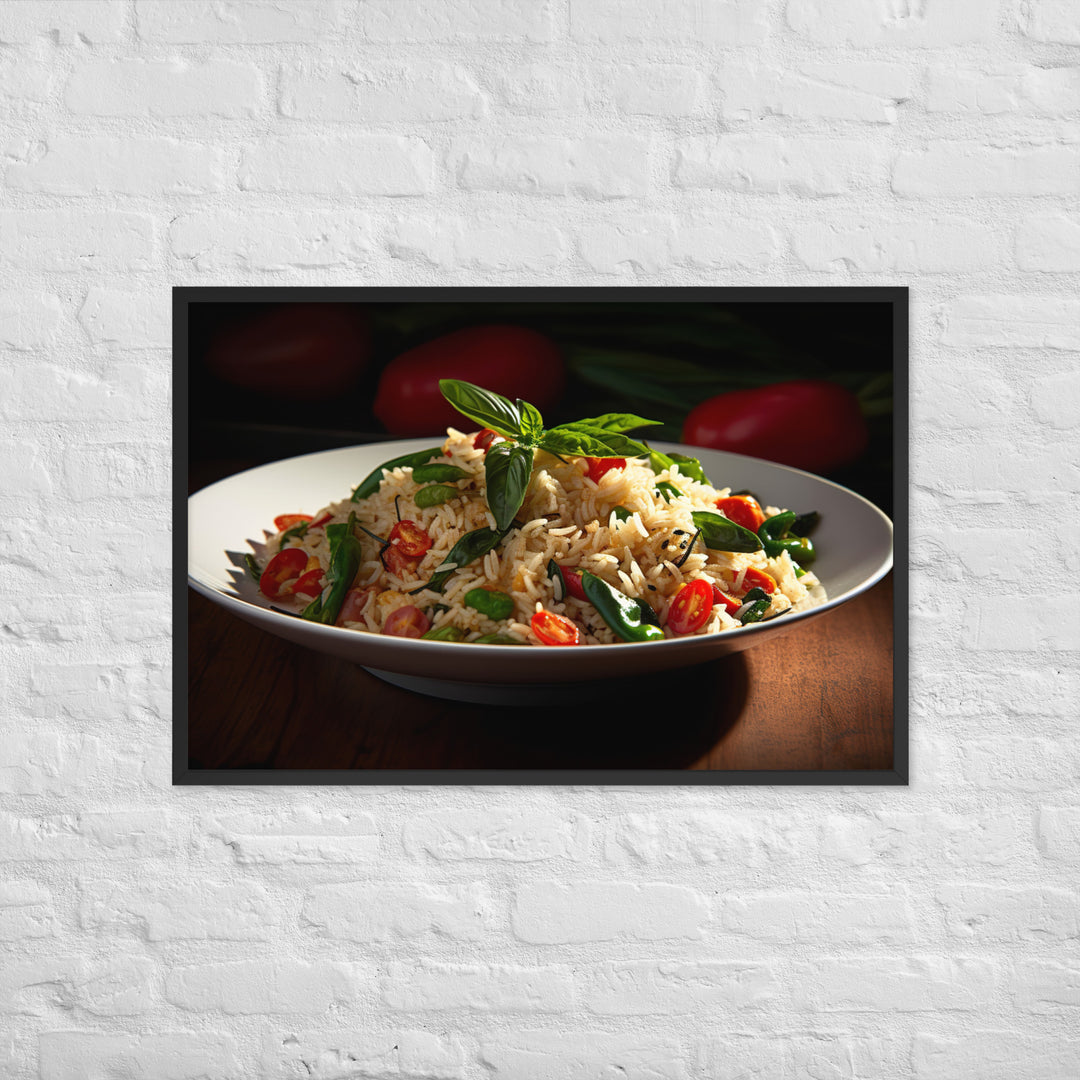 Thai Basil Fried Rice Framed poster 🤤 from Yumify.AI