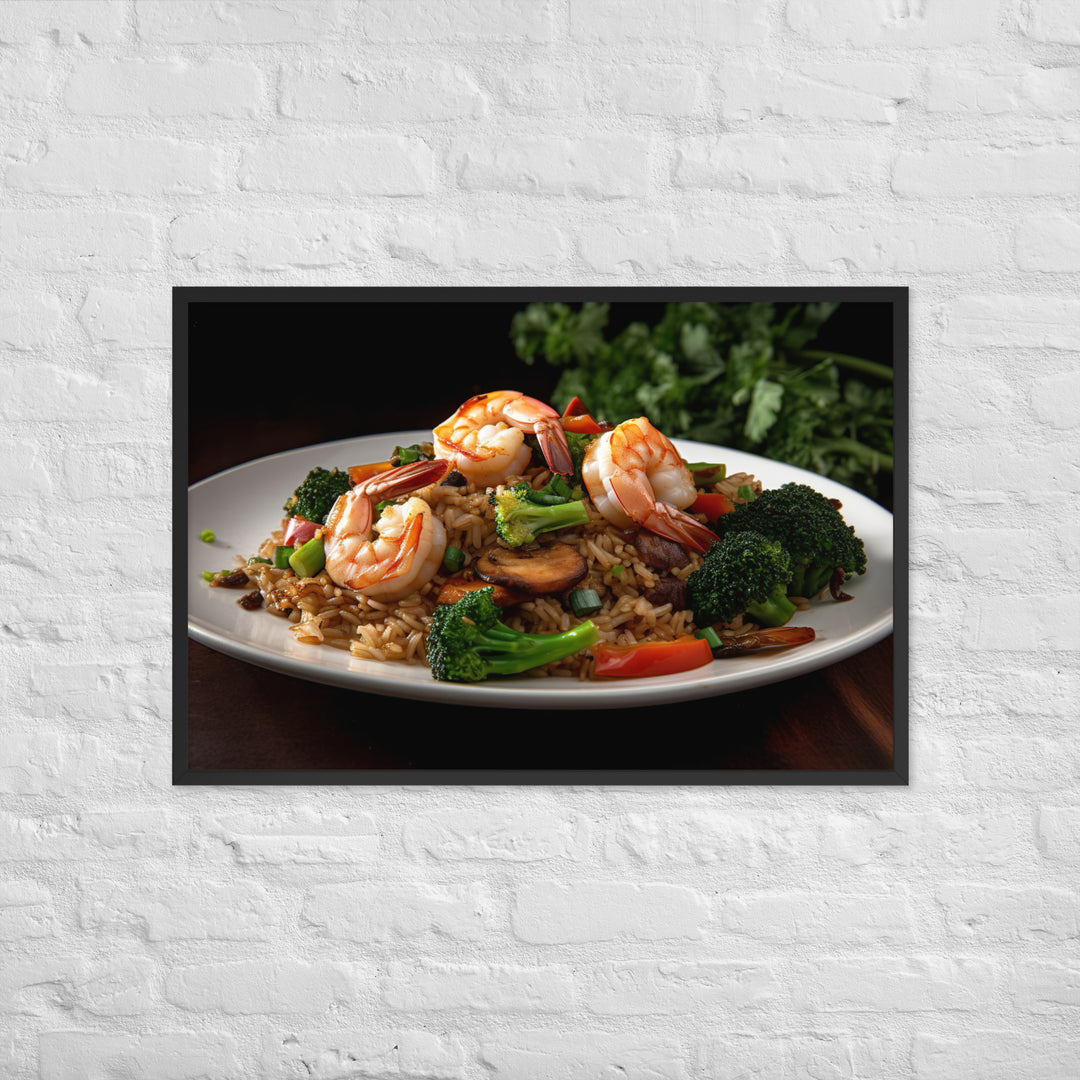 Shrimp Fried Rice Framed poster 🤤 from Yumify.AI