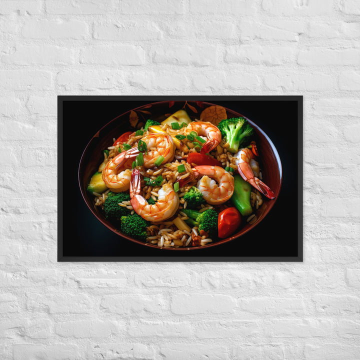 Shrimp Fried Rice Framed poster 🤤 from Yumify.AI