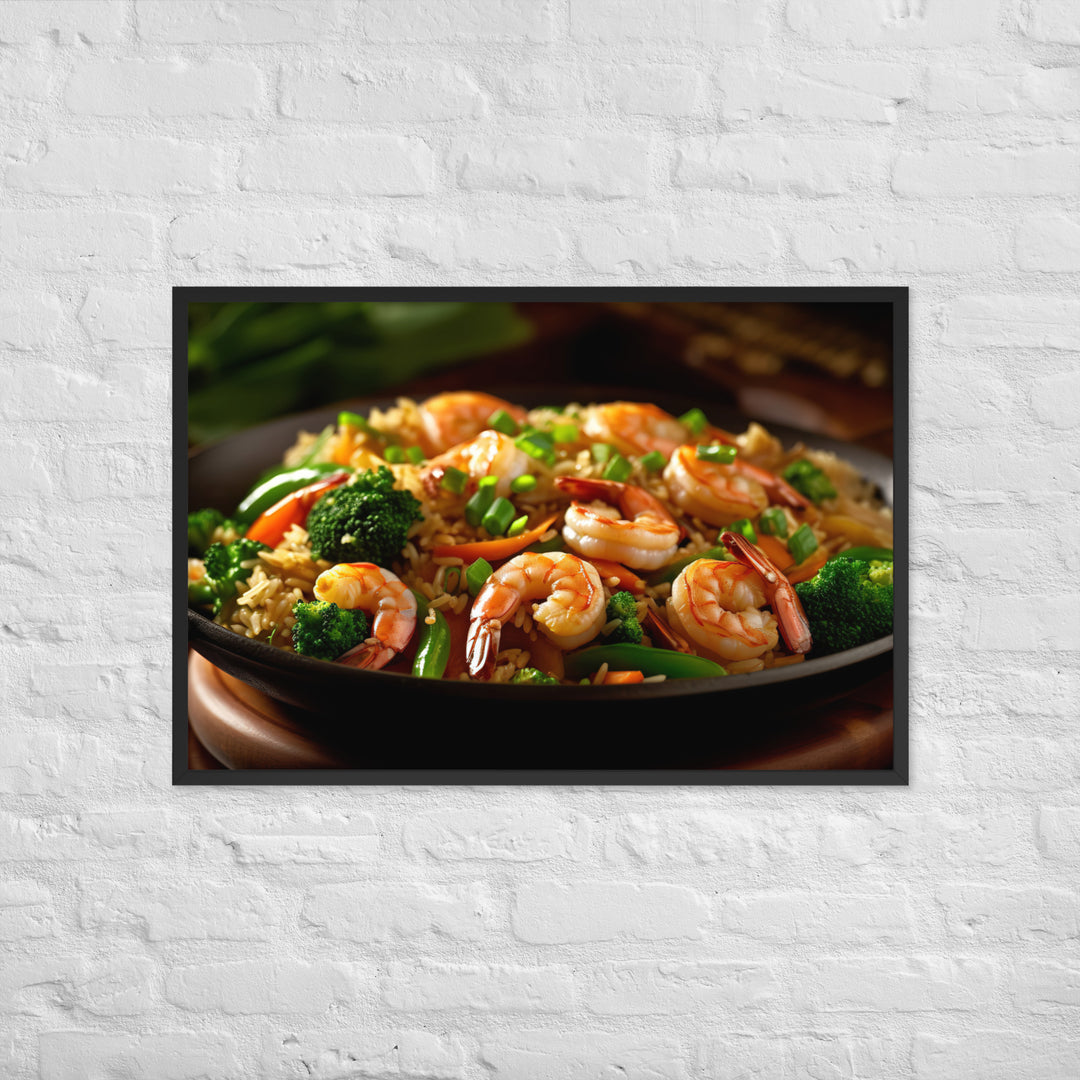 Shrimp Fried Rice Framed poster 🤤 from Yumify.AI