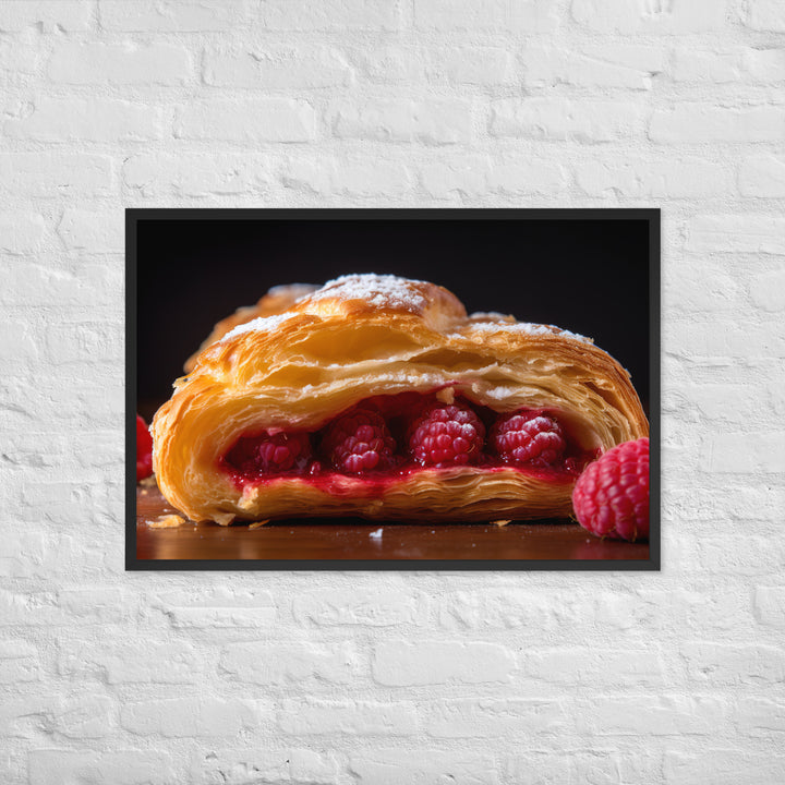 Raspberry Croissant Framed poster 🤤 from Yumify.AI