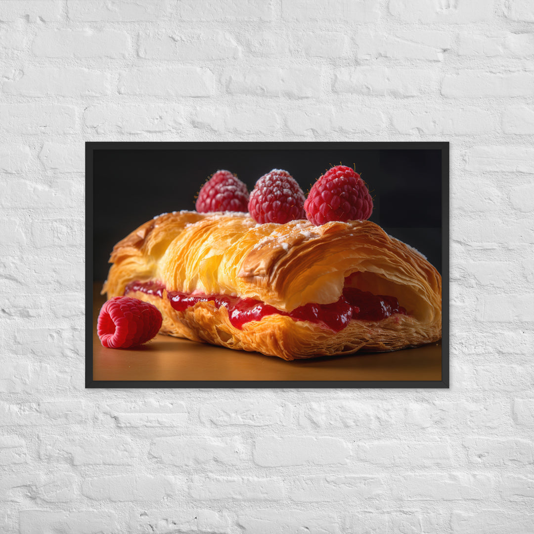 Raspberry Croissant Framed poster 🤤 from Yumify.AI