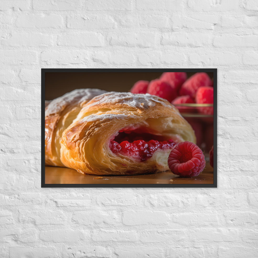 Raspberry Croissant Framed poster 🤤 from Yumify.AI