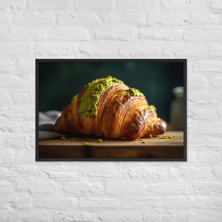 Matcha Croissant Framed poster 🤤 from Yumify.AI