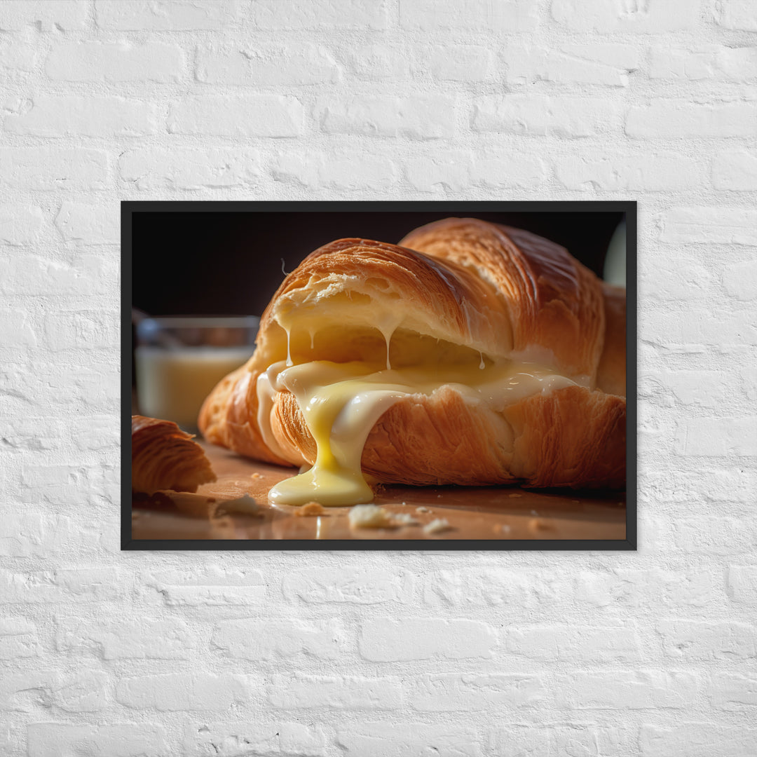 Custard filled Croissant Framed poster 🤤 from Yumify.AI