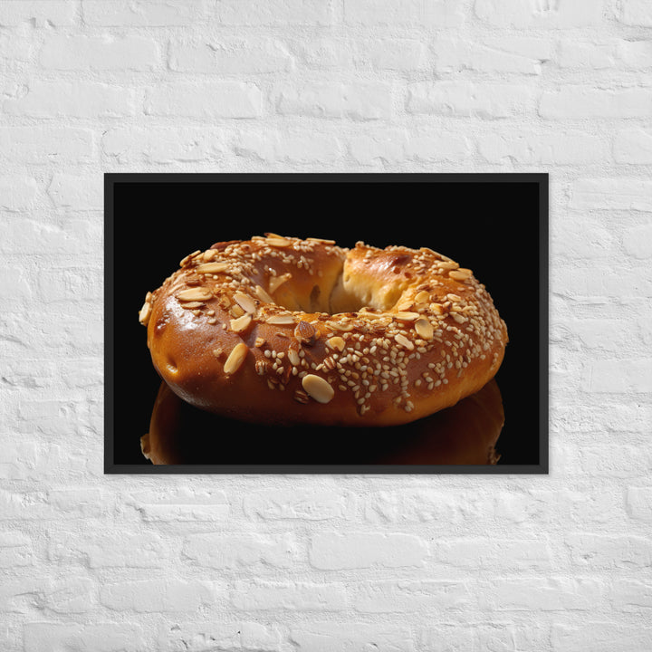 Whole Wheat Bagel Framed poster 🤤 from Yumify.AI