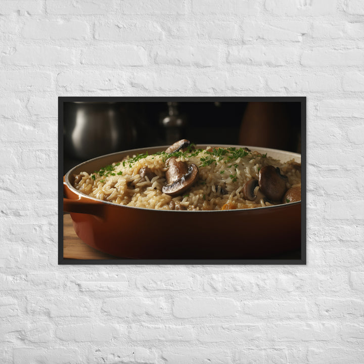 Baked Sausage and Mushroom Risotto Framed poster 🤤 from Yumify.AI