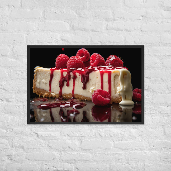 White Chocolate Raspberry Cheesecake Framed poster 🤤 from Yumify.AI