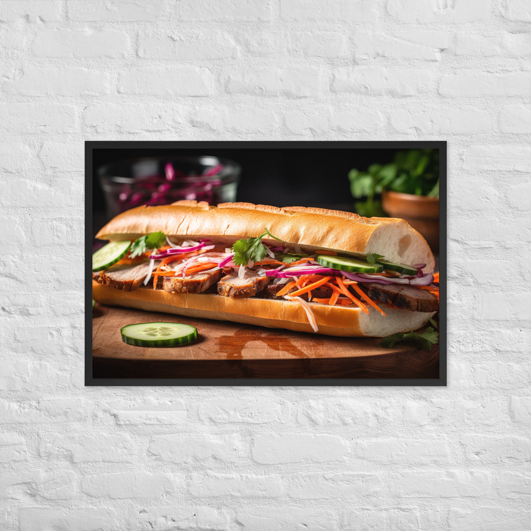 Grilled Pork and Pickled Vegetables Framed poster 🤤 from Yumify.AI