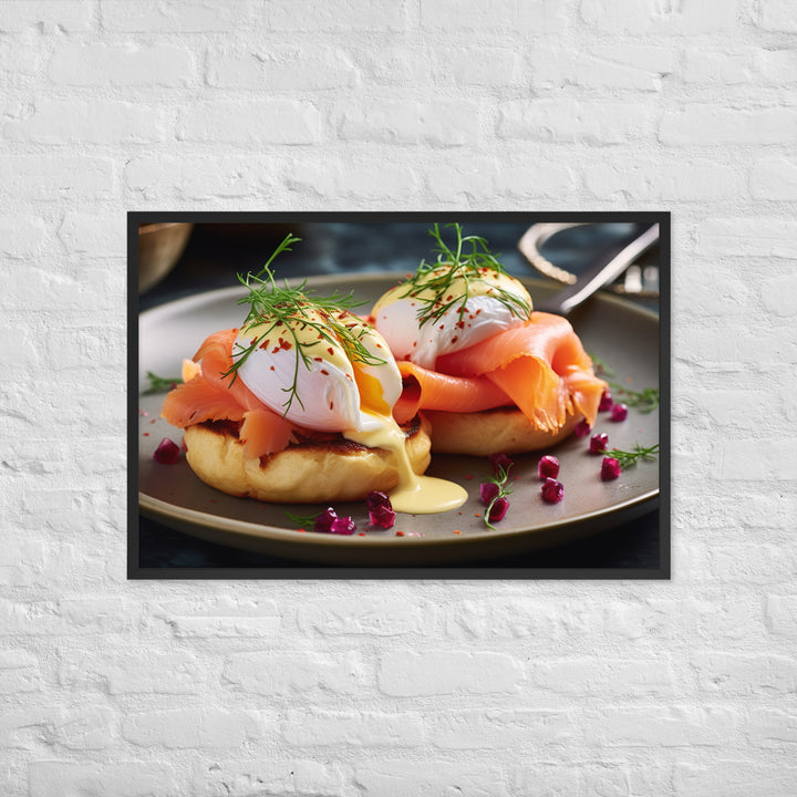 Smoked Salmon Eggs Benedict Framed poster 🤤 from Yumify.AI