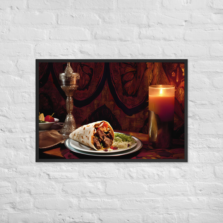 Rich and exotic flavors of shawarma Framed poster 🤤 from Yumify.AI