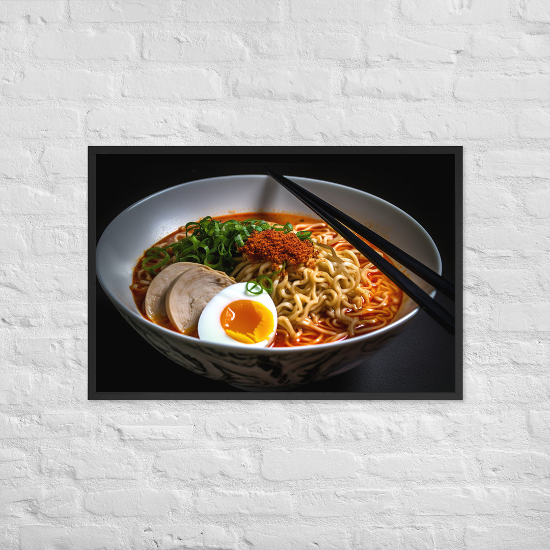 Spicy Chicken Ramen Framed poster 🤤 from Yumify.AI