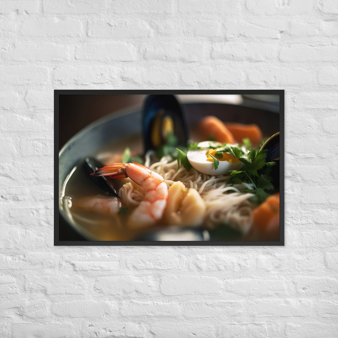 Seafood Ramen Framed poster 🤤 from Yumify.AI