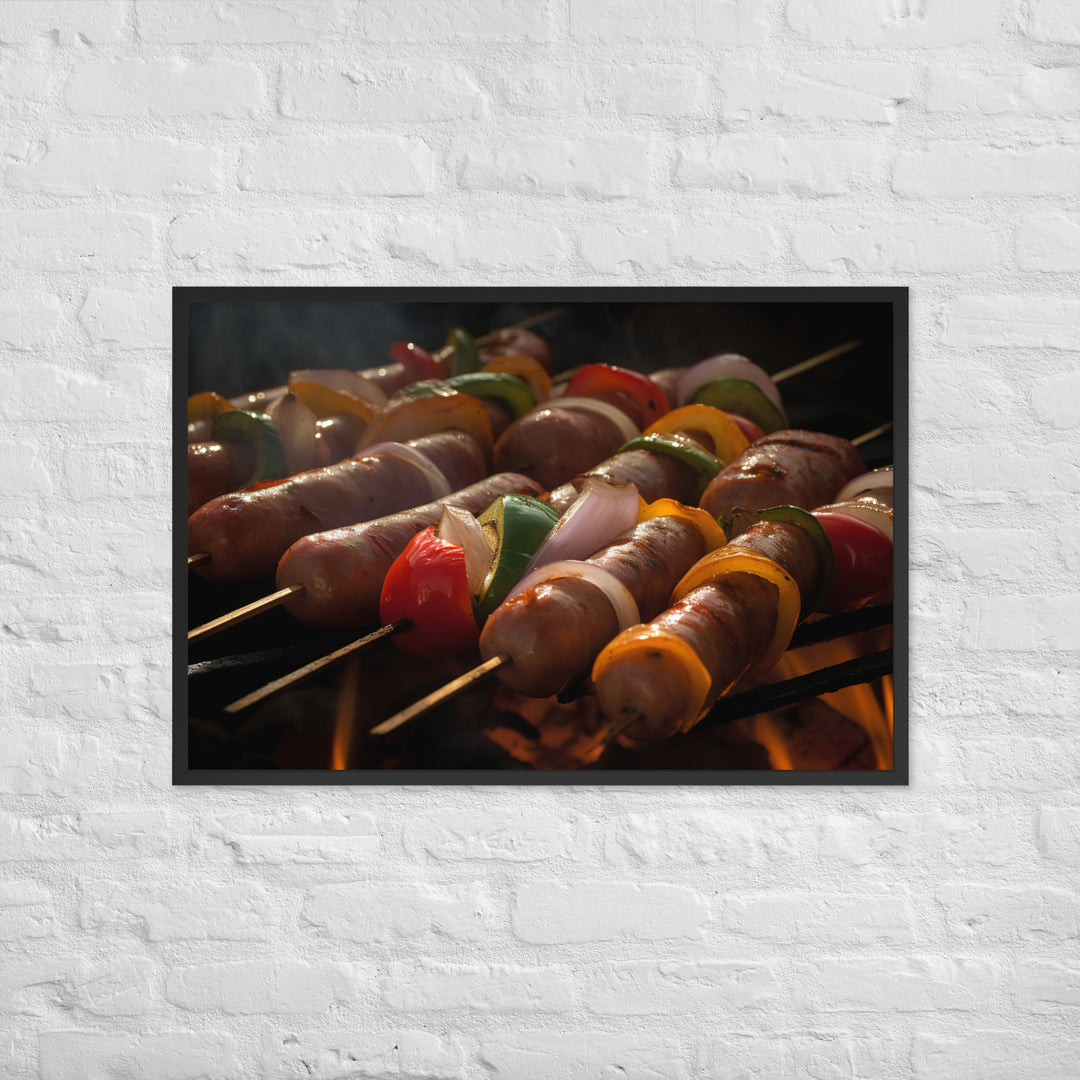 Sausage Skewers Framed poster 🤤 from Yumify.AI