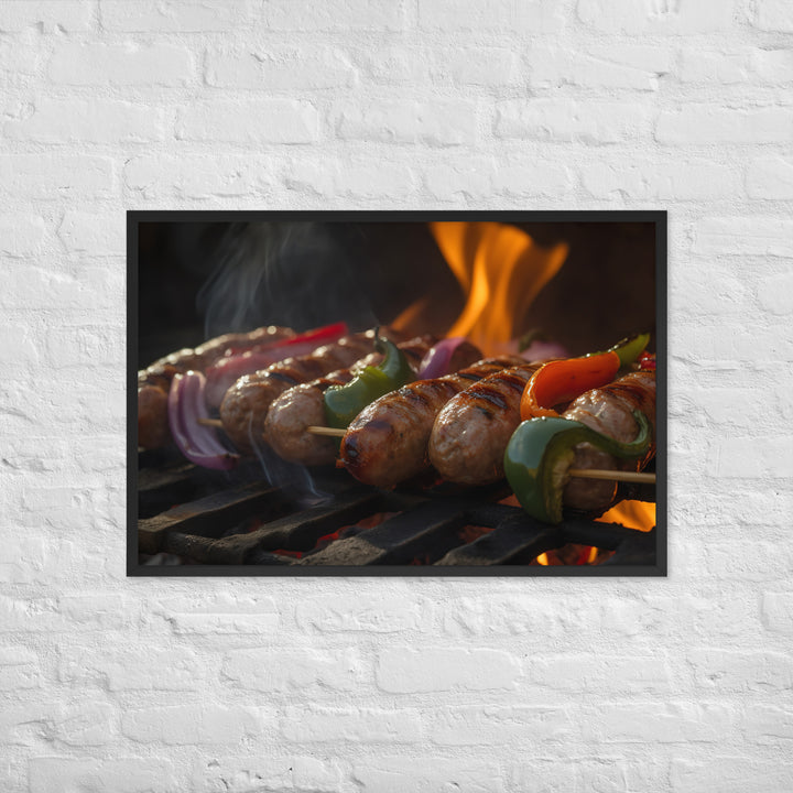 Sausage Skewers Framed poster 🤤 from Yumify.AI