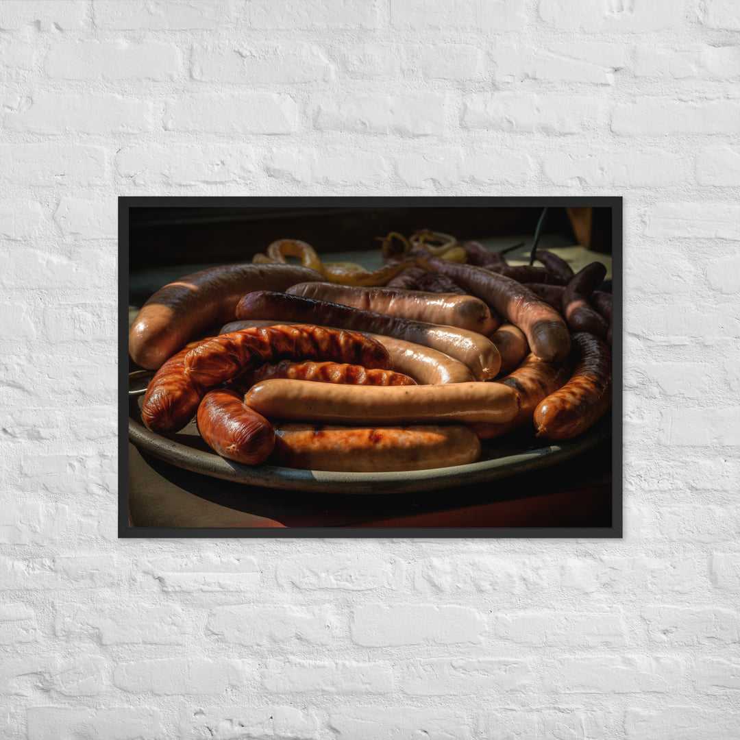 Sausage Framed poster 🤤 from Yumify.AI