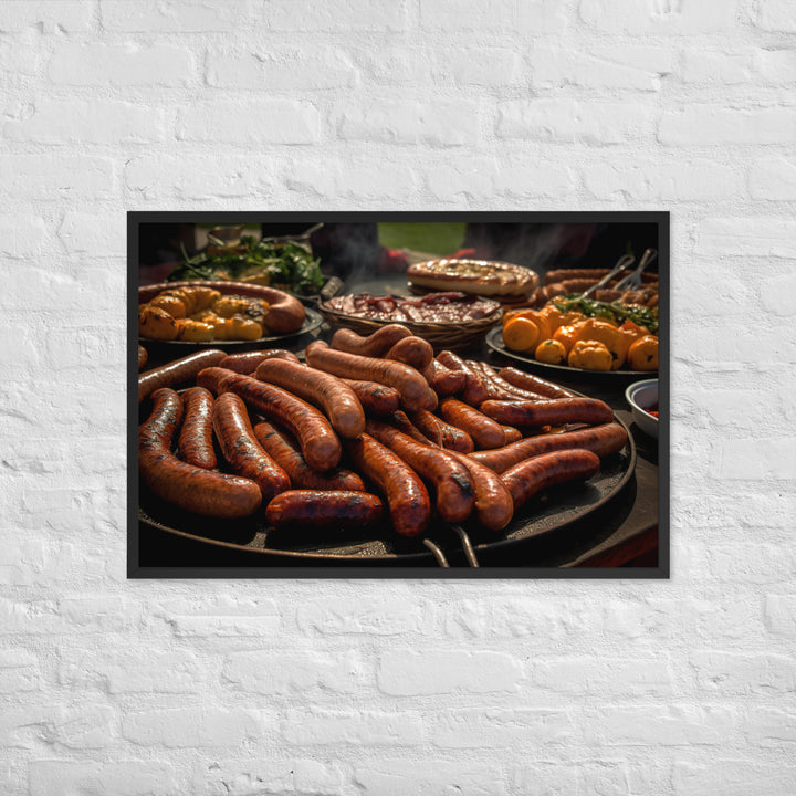 Sausage Framed poster 🤤 from Yumify.AI