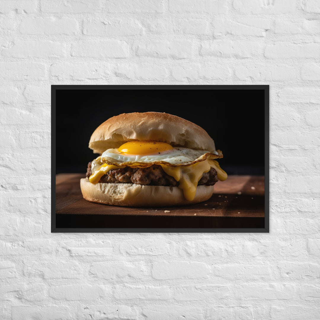 Sausage Breakfast Sandwich Framed poster 🤤 from Yumify.AI