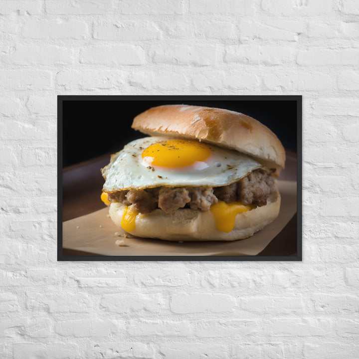 Sausage Breakfast Sandwich Framed poster 🤤 from Yumify.AI