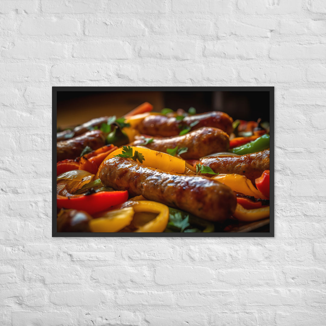 Sausage and Peppers Framed poster 🤤 from Yumify.AI