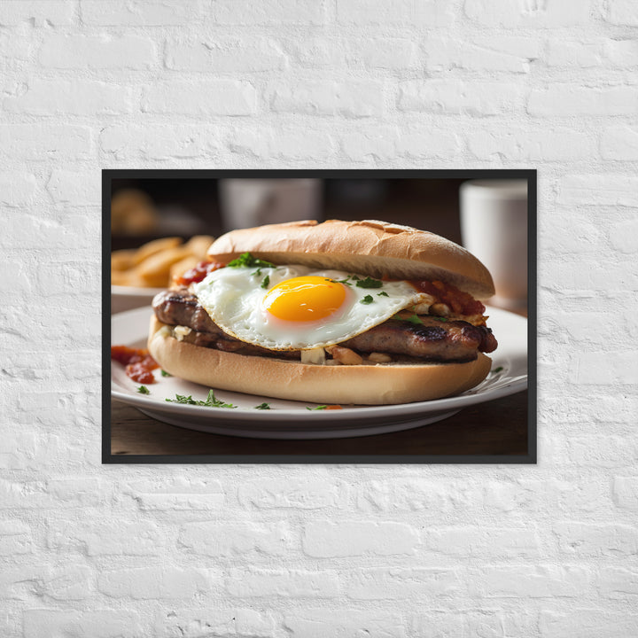 Sausage Sandwich Framed poster 🤤 from Yumify.AI