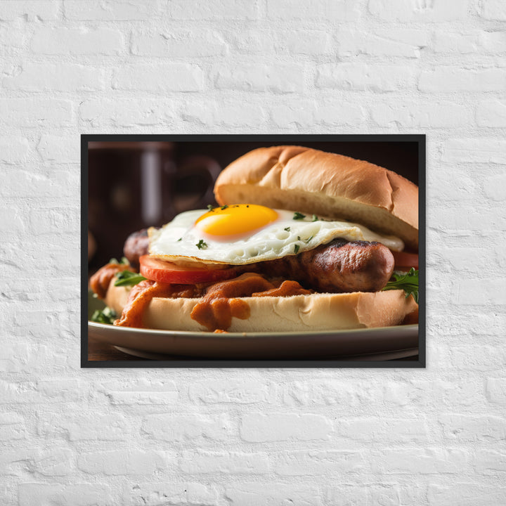 Sausage Sandwich Framed poster 🤤 from Yumify.AI