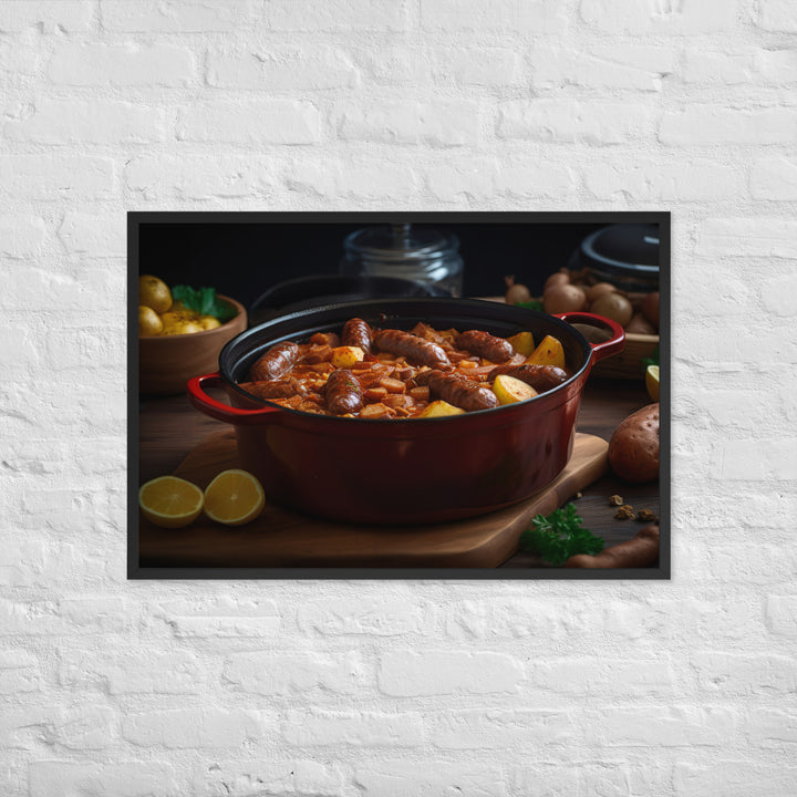 Chorizo and Potato Boil Up Framed poster 🤤 from Yumify.AI