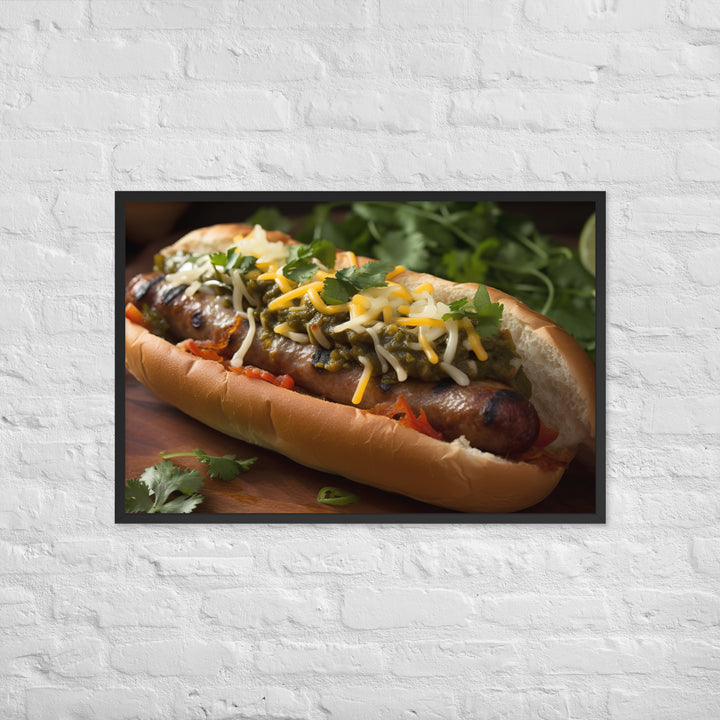 Cheesy Grilled Mexican Sausages Framed poster 🤤 from Yumify.AI