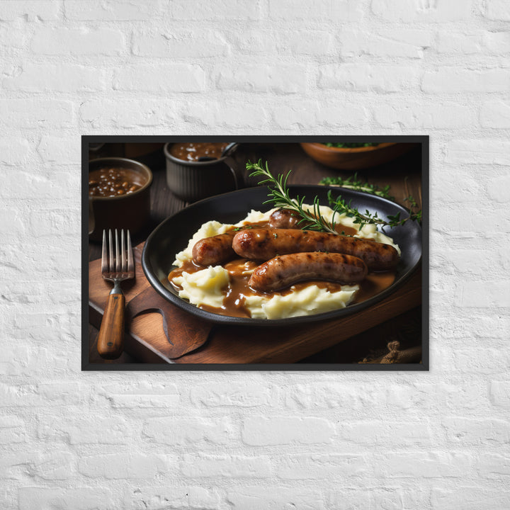 Bangers and Mash Framed poster 🤤 from Yumify.AI