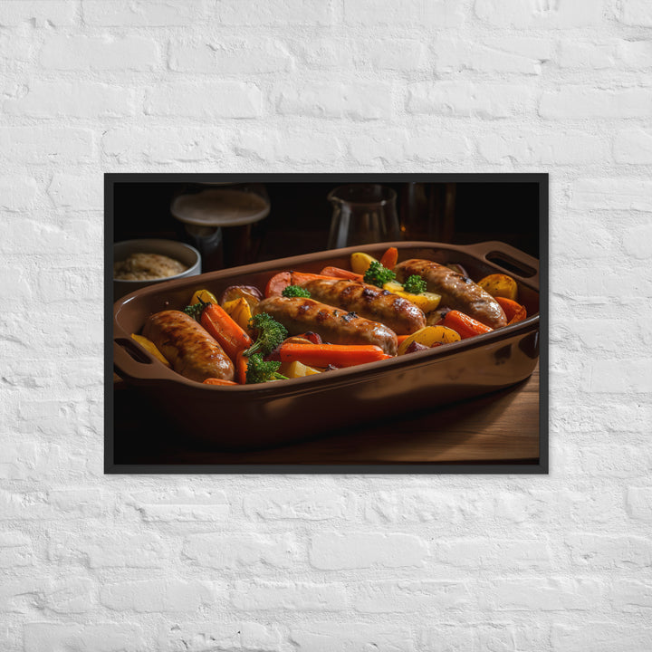 Baked Sausage and Vegetables Framed poster 🤤 from Yumify.AI