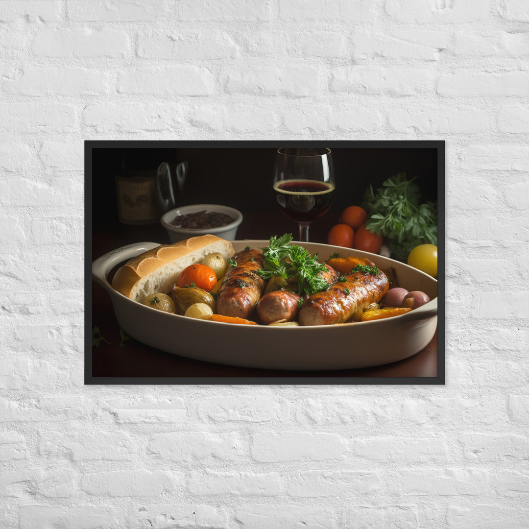 Baked Sausage and Vegetables Framed poster 🤤 from Yumify.AI