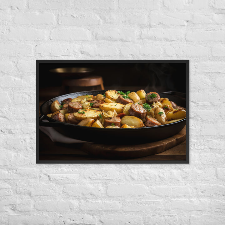 Baked Sausage and Potato Skillet Framed poster 🤤 from Yumify.AI