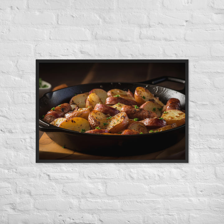 Baked Sausage and Potato Skillet Framed poster 🤤 from Yumify.AI