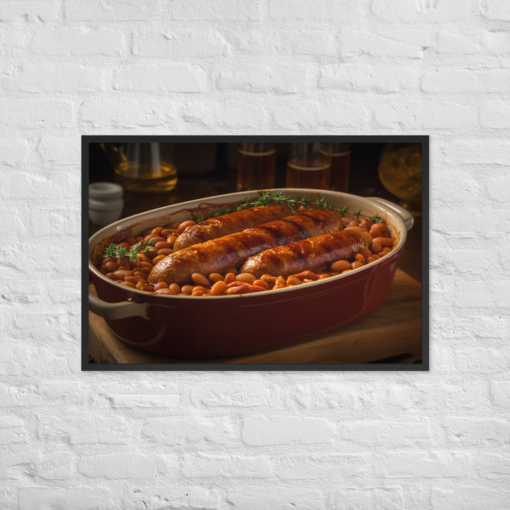 Baked Sausage and Beans Casserole Framed poster 🤤 from Yumify.AI