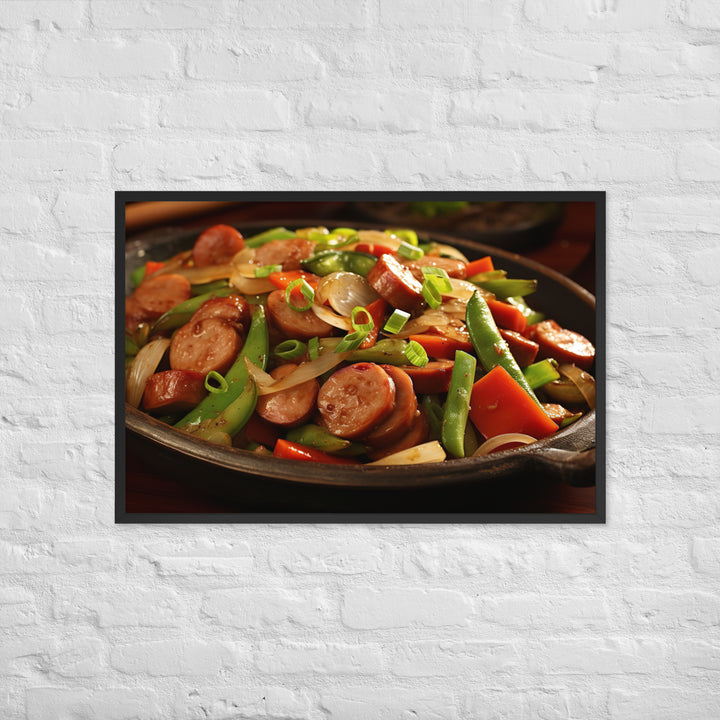 Sausage Stir Fry Framed poster 🤤 from Yumify.AI