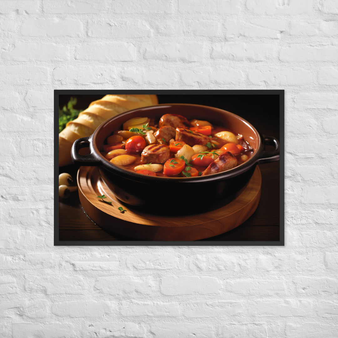 Sausage Stew Framed poster 🤤 from Yumify.AI